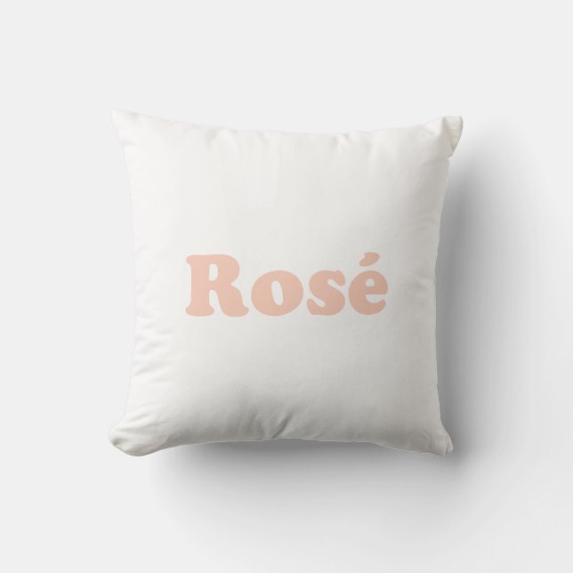 "Rose" Rose light pink letters white Cushion (Front)