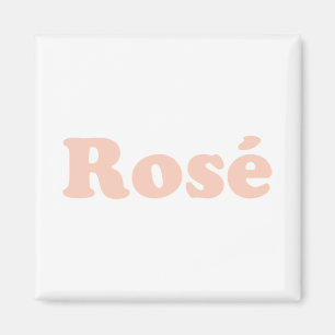 "Rose" Rose light pink letters white Magnet