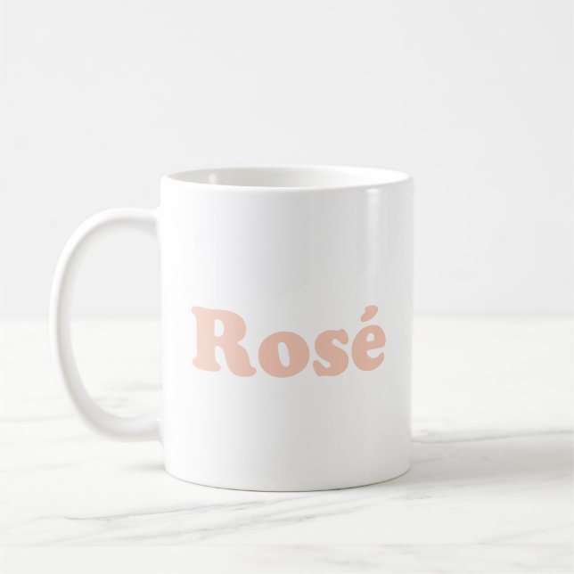 "Rose" Rose light pink white Coffee Mug (Left)