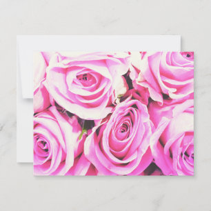 rose roses pink bunch flowers card
