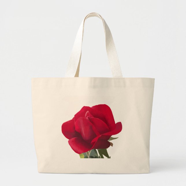  Rose rouge - Red rose  Large Tote Bag (Front)