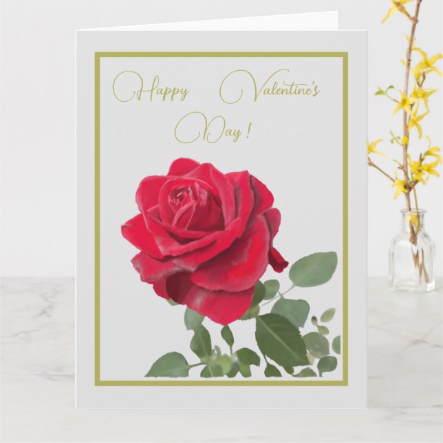 Rose rouge - red rose valentine’s day card (Yellow Flower)