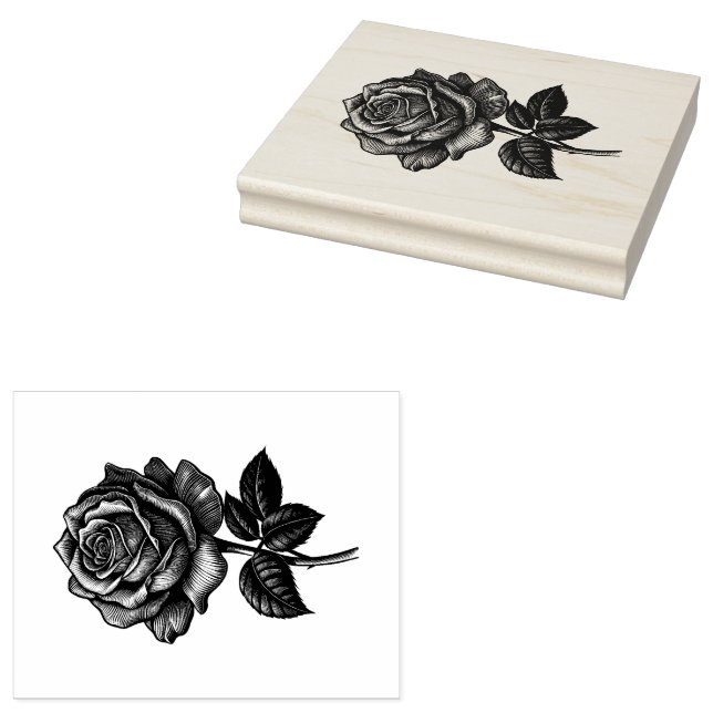 Rose Rubber Stamp (Stamped)