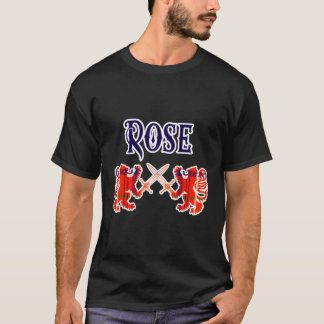 Rose Scottish Clan Kilt Lion Family Name Tan T-Shirt