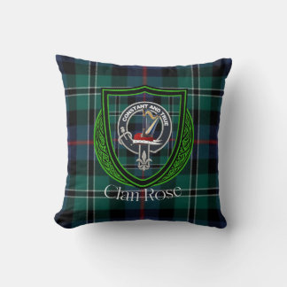 Rose Scottish Clan Tartan & Crest Cushion