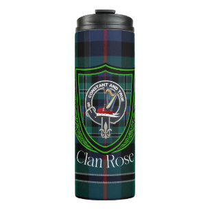 Rose Scottish Clan Tartan & Crest Thermal Tumbler