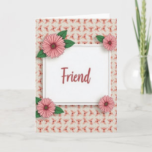 Rose Script Friend Card