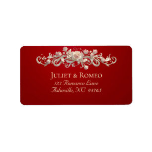 Rose Scroll Return Address - Red Label