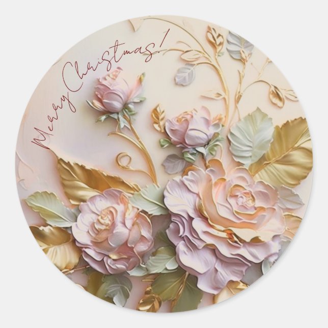 Rose Sculptures for Christmas Classic Round Sticker (Front)