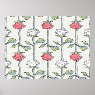 Rose seamless Pattern Poster