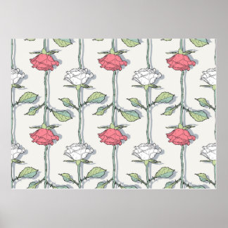 Rose seamless Pattern Poster