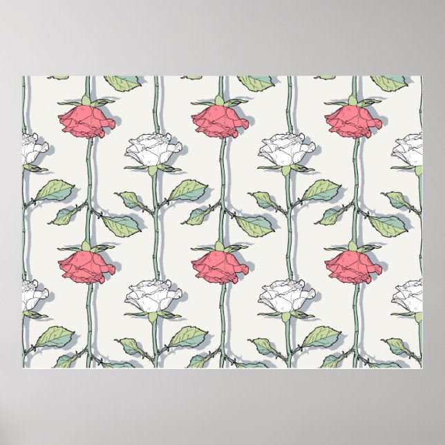 Rose seamless Pattern Poster (Front)