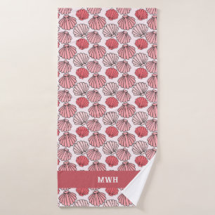 Rose Seashell Pattern Bath Towel Set