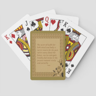 Rose Secret Of Health Buddha Quote Inspirational Playing Cards