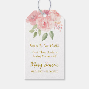 Rose Seed Packet Memorial Funeral  Gift Tags