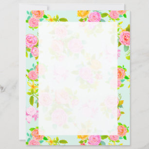 Rose Shabby Vintage Blue Blank