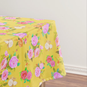 Rose Shabby Vintage Mustard Printed Backpack Tablecloth