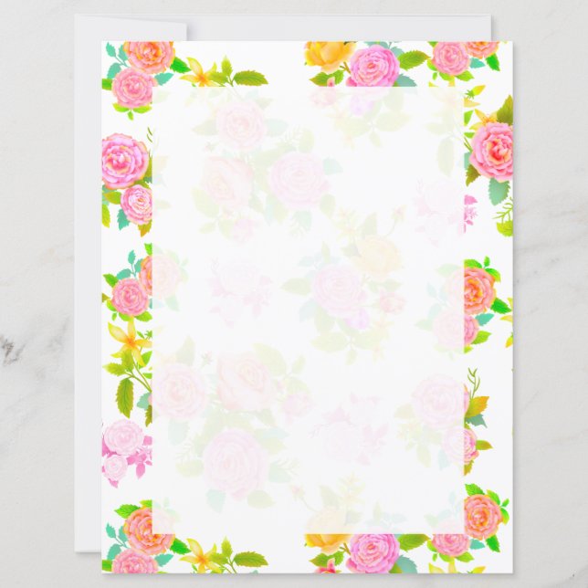 Rose Shabby Vintage White Blank (Front)