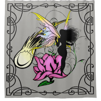 Rose Shadow Fairy Shower Curtain