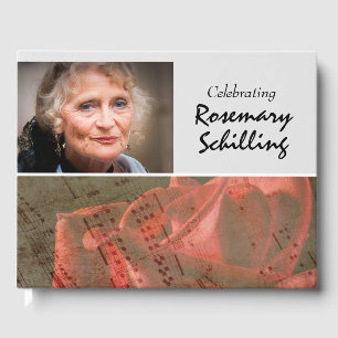 Rose & Sheet Music Memorial Guest Book