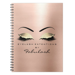 Rose Skin Gold Glitter Eyes Makeup Beauty Luxury Spiral Notebook