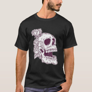 Rose Skull Heads Grunge Punk Metal T-Shirt