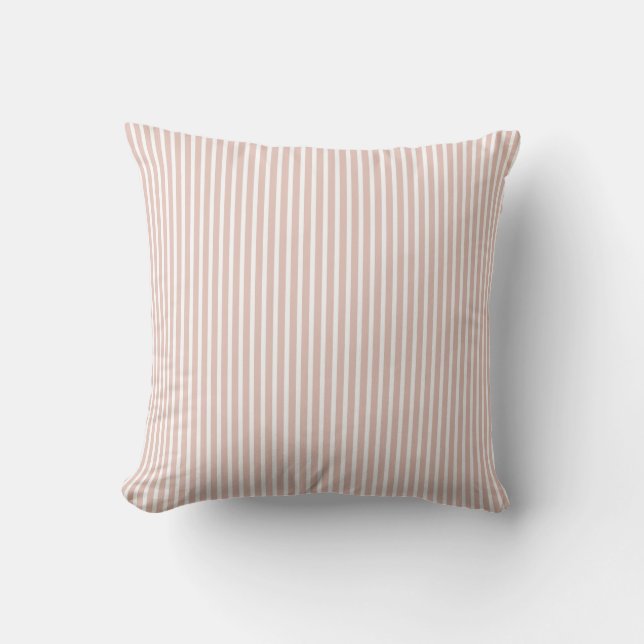 Rose Smoke Pink Striped Decorative Pillows (Front)