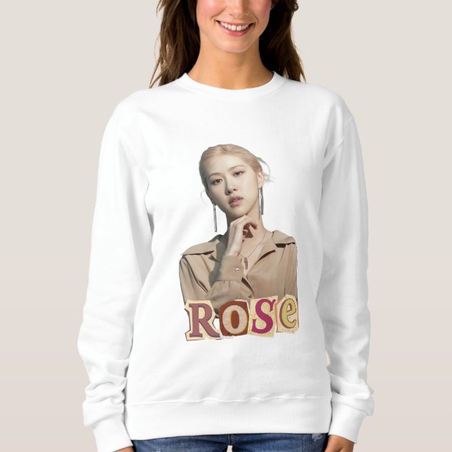 Rose – Soft Elegance Minimalist Portrait Sweatshirt (Front)