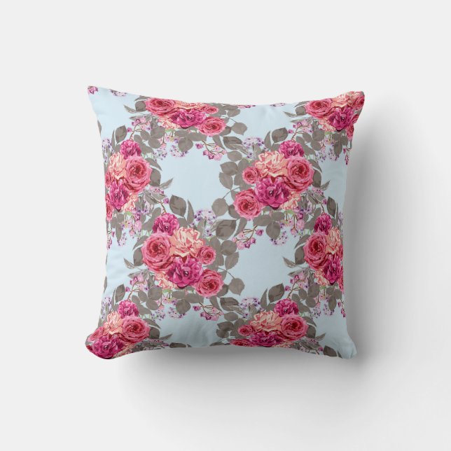 Rose Spray Decorative Pillow (Front)