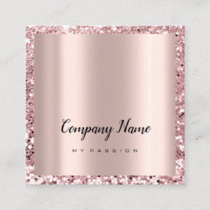 Rose Square Glitter Makeup Beauty Salon VIP Appointment Card
