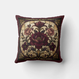 Rose Stained Glass Design Cushion