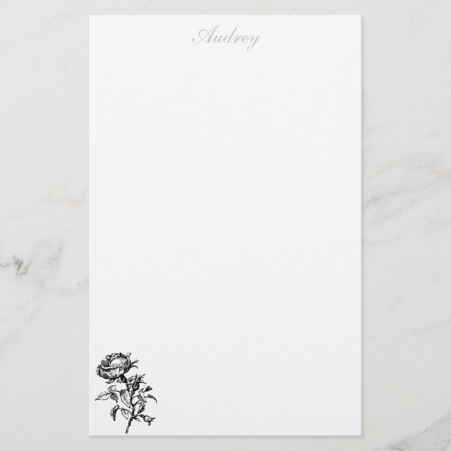 Rose Stationery - Personalised (Front)