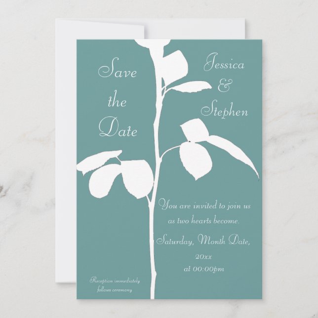 Rose Stem Save The Date (Front)
