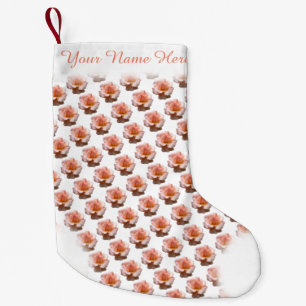 Rose Stocking Peach Rose Christmas Stocking Custom