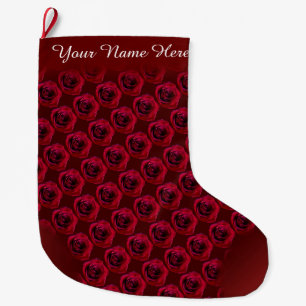 Rose Stocking Red Rose Christmas Stocking Custom