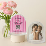 Rose Stripe Bridesmaid Proposal Photo Confetti Snowglobe<br><div class="desc">This rose pink striped confetti globe offers a sweet, stylish way to ask your bridesmaid to stand by your side. Featuring soft blush tones and an aesthetic stripe background, it's made for those dreamy proposal boxes and unforgettable flat lay reveals. It adds a personal, heartfelt touch to your wedding party...</div>