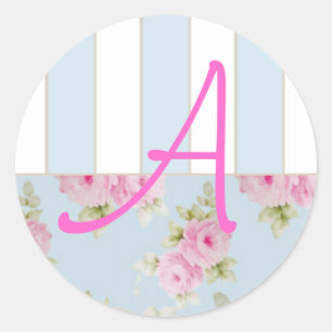 Rose & Stripe Monogram Envelope Seal .
