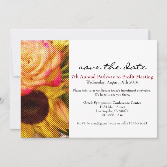 Rose Sunflower Corporate Event Invitation (Front)