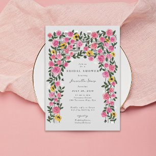 Rose Sunflower Trellis Spring Garden Bridal Shower Invitation