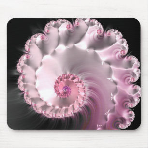 Rose Swirl Crystal Fractal Mouse Pad
