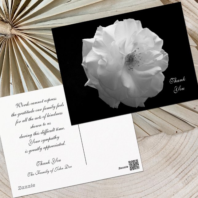 Rose Sympathy Thank You Postcard (Creator Uploaded)