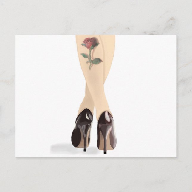 Rose tattoo high heels postcard (Front)