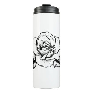 rose tattoo thermal tumbler