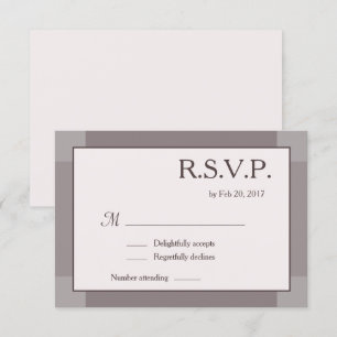 Rose taupe blush grey lilac modern wedding RSVP Invitation