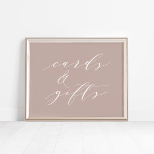 Rose Taupe Calligraphy Cards & Gifts Sign