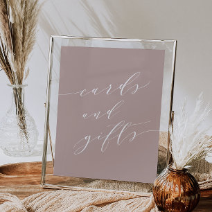 Rose Taupe Calligraphy Cards & Gifts Sign