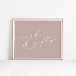 Rose Taupe Calligraphy Cards & Gifts Sign