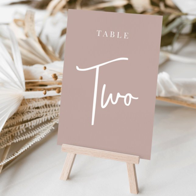 Rose Taupe Hand Scripted Table TWO Number (Creator Uploaded)
