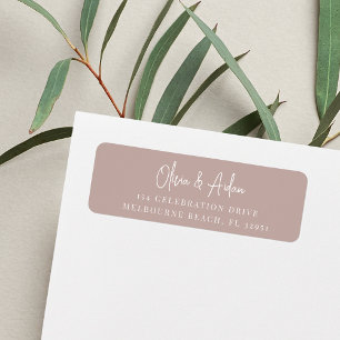 Rose Taupe Handwritten Script Return Address
