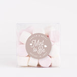 Rose Taupe | Mint to Be Personalised Wedding Favou Classic Round Sticker<br><div class="desc">Minty fresh wedding favour stickers feature "mint to be" in white script lettering accented with hearts,  on a dusty rose pink taupe background. Personalise with your names and wedding date.</div>